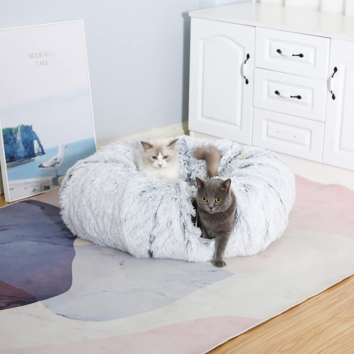 Fluffy Cat Tunnel Bed