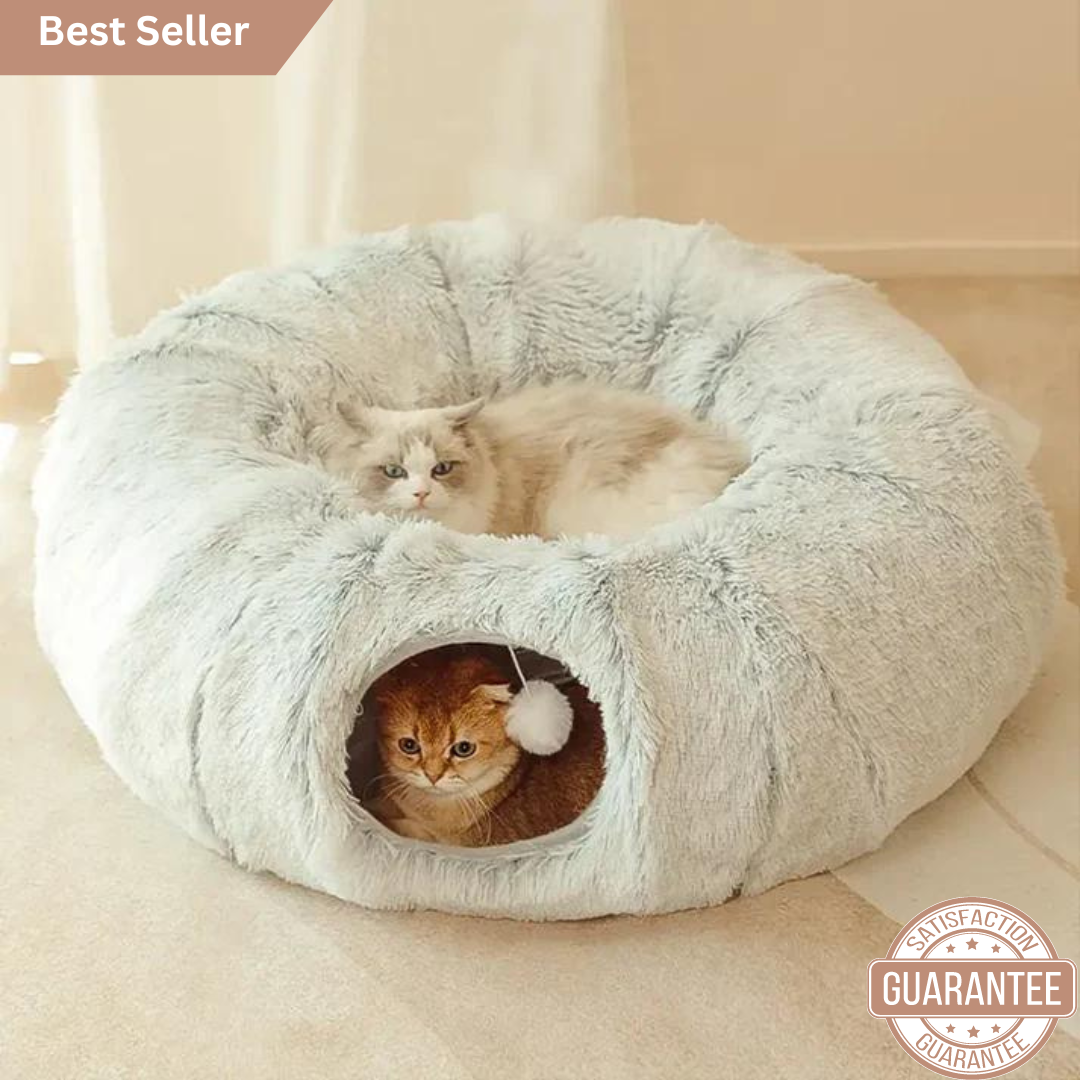 Fluffy Cat Tunnel Bed