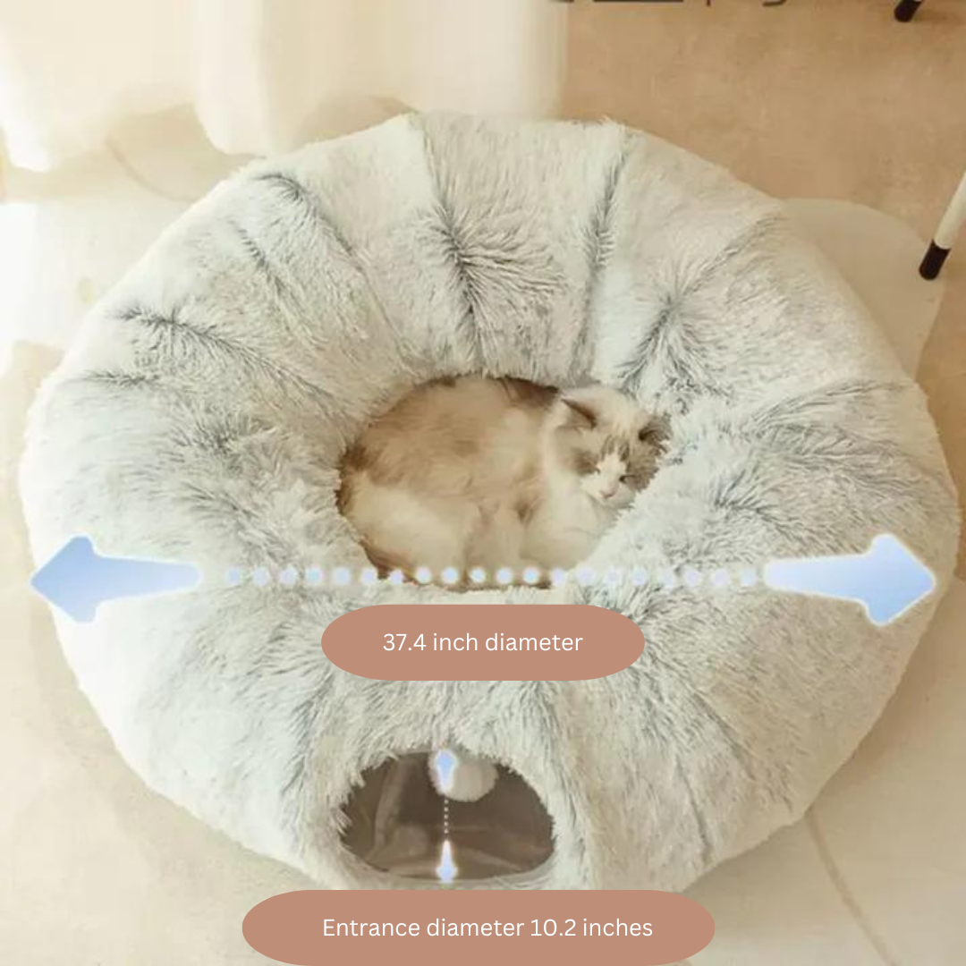 Fluffy Cat Tunnel Bed